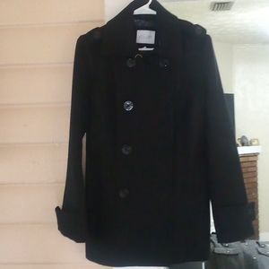 deLiA's black wool coat peacoat.